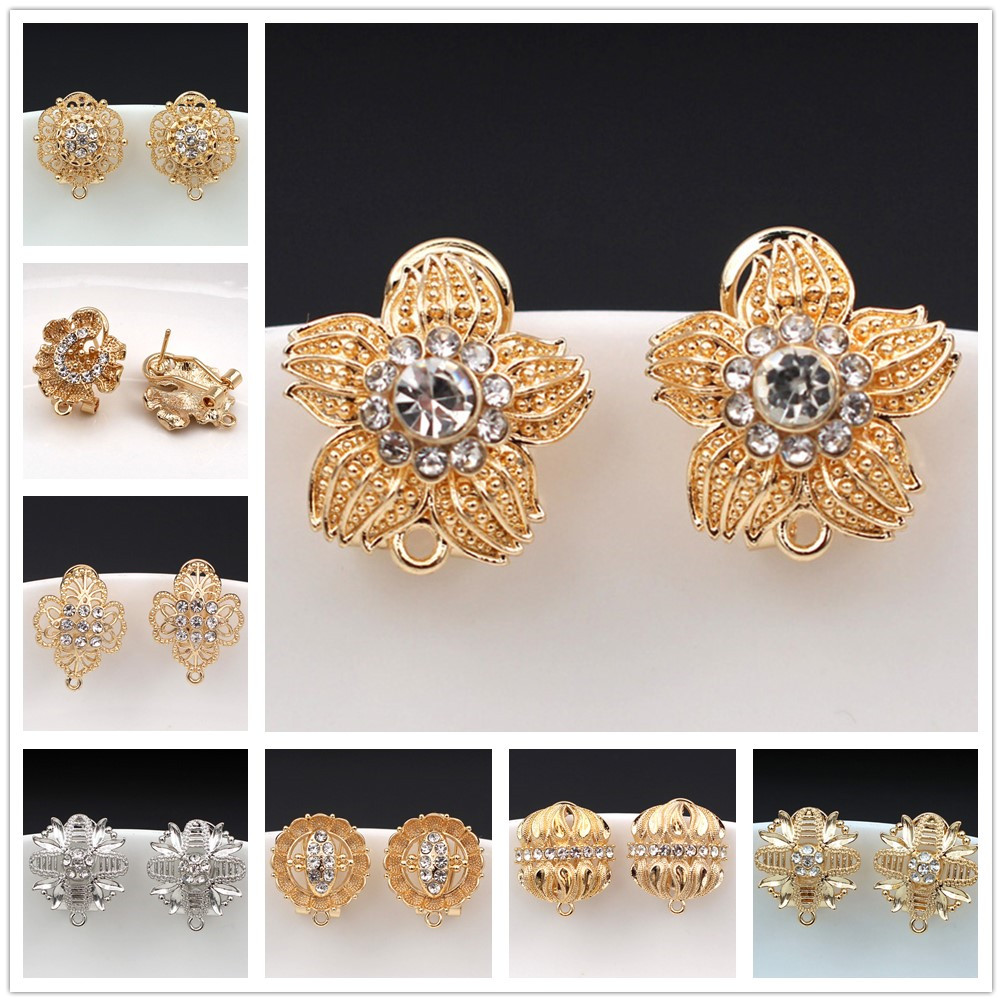 Jewelry Making Dubai - 10 أزواج من أقراط الزهور المرصعة