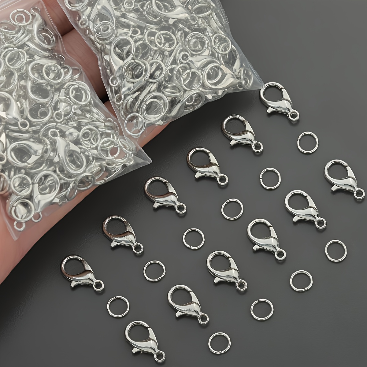 1/2/300 قطعة مشابك جراد البحر  - مراجعة Jewelry Making Loops وسعره