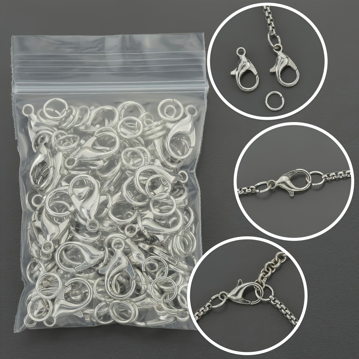 1/2/300 قطعة مشابك جراد البحر  - مراجعة Jewelry Making Loops وسعره