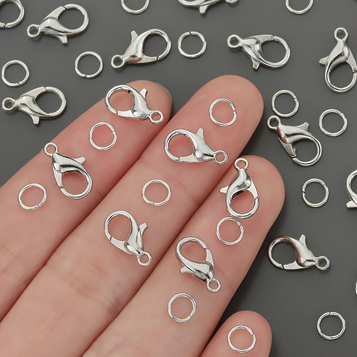 1/2/300 قطعة مشابك جراد البحر  - مراجعة Jewelry Making Loops وسعره