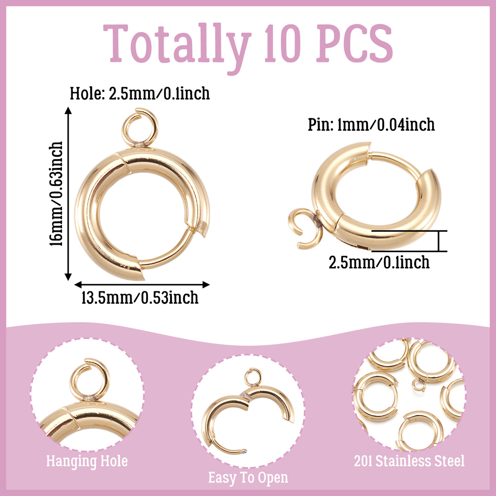 10 قطع من خطافات الأقراط الدائ - مراجعة Jewelry Making Loops وسعره