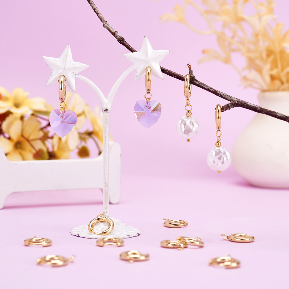10 قطع من خطافات الأقراط الدائ - مراجعة Jewelry Making Loops وسعره