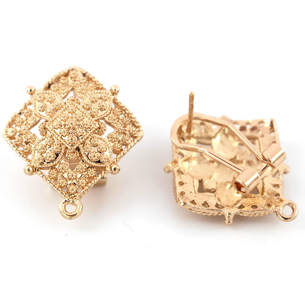أقراط مرصعة بالذهب بحلقة دائري - مراجعة Jewelry Making Dubai وسعره