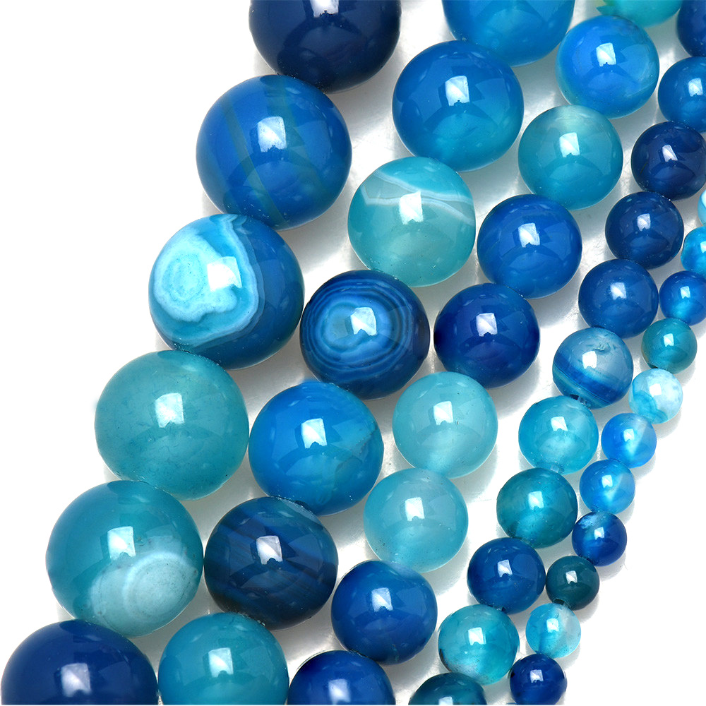 الحجر الطبيعي النطاقات الأزرق  - مراجعة Jewelry Making Gemstones وسعره
