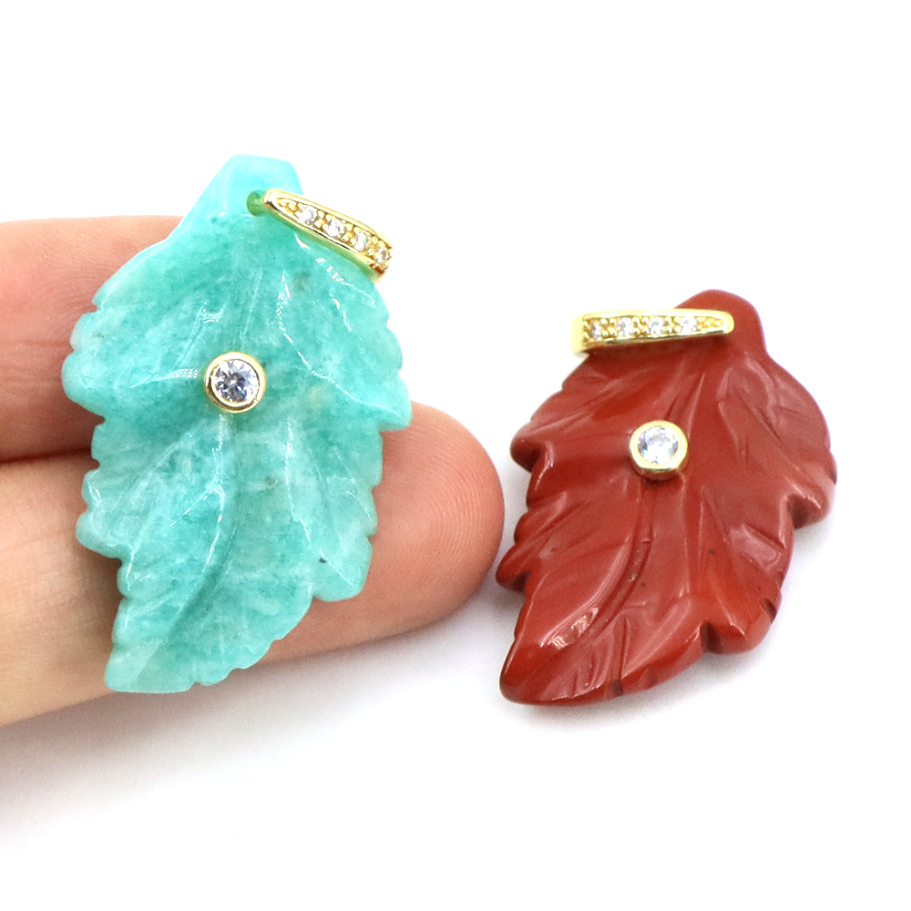 قلادة على شكل ورقة من الحجر ال - مراجعة Jewelry Making Gemstones وسعره