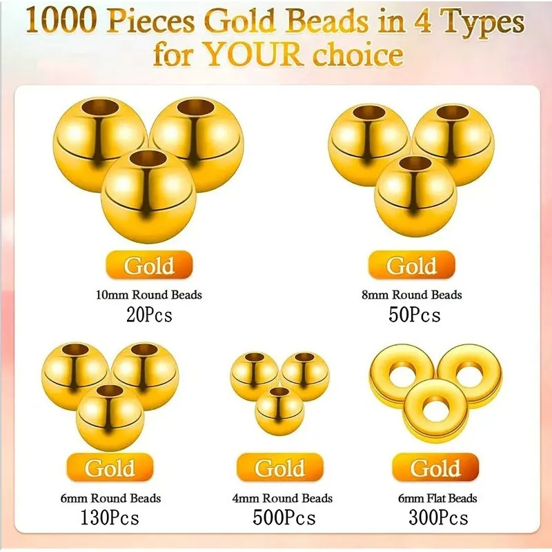 1000 قطعة مجموعة خرز فاصل ذهبي - مراجعة Jewelry Making Degree وسعره